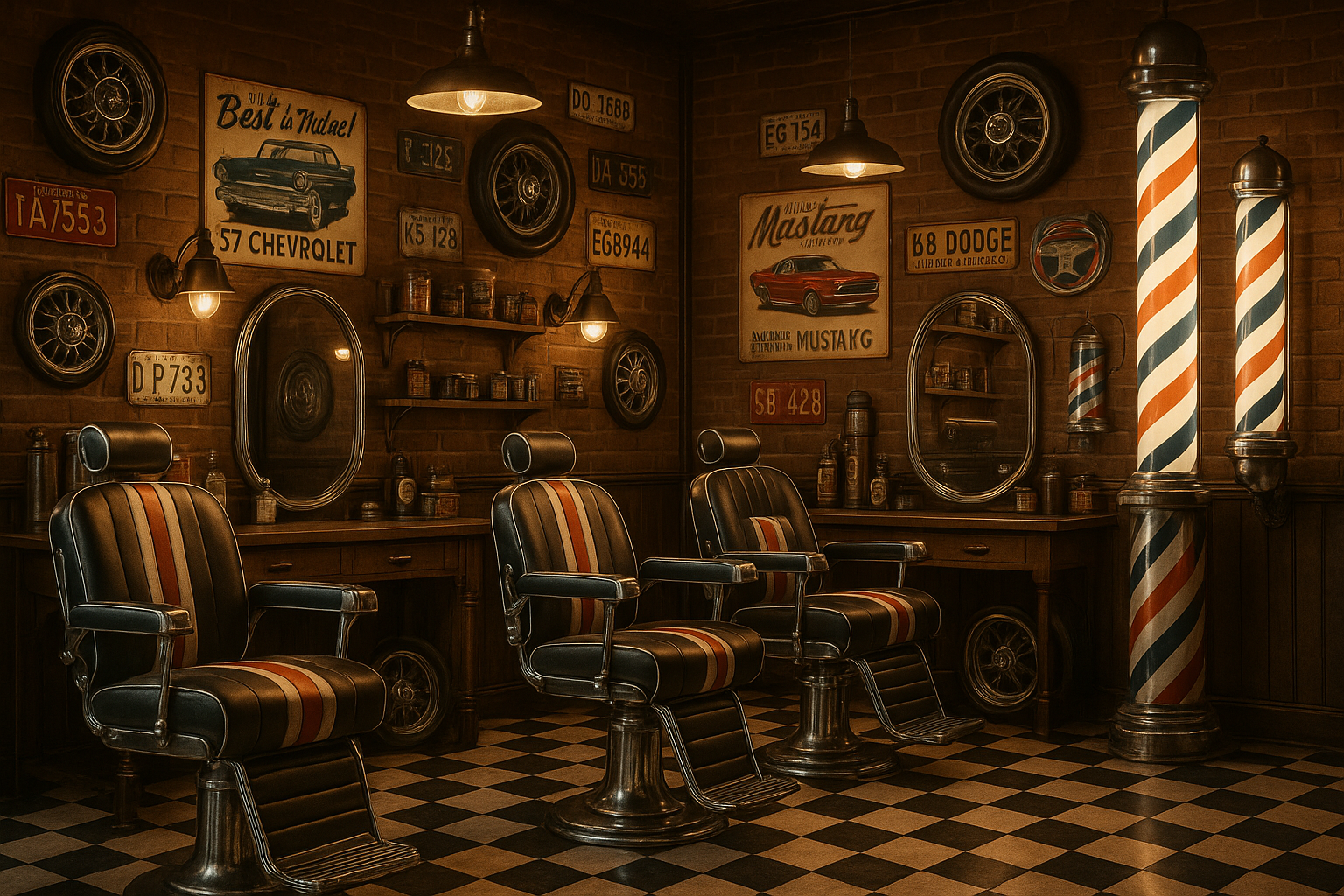 car enthusiest barber shop