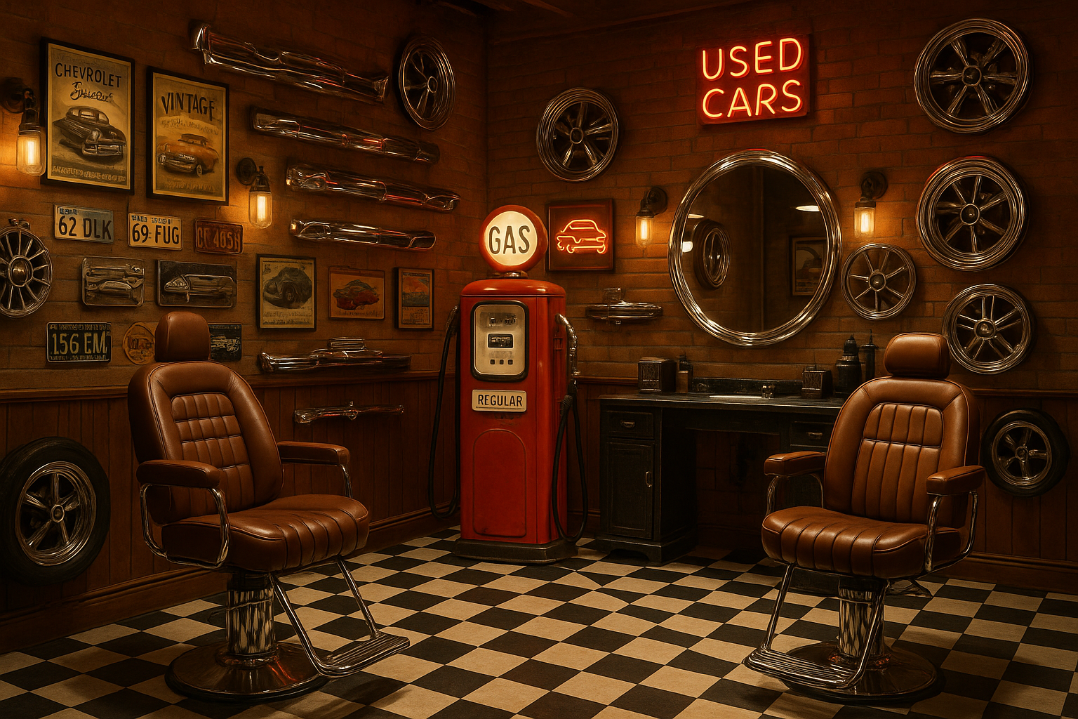 car enthusiest barber shop