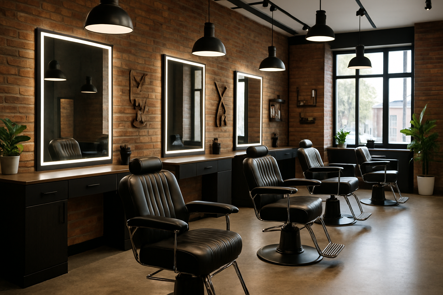 show image of a modern barber shop